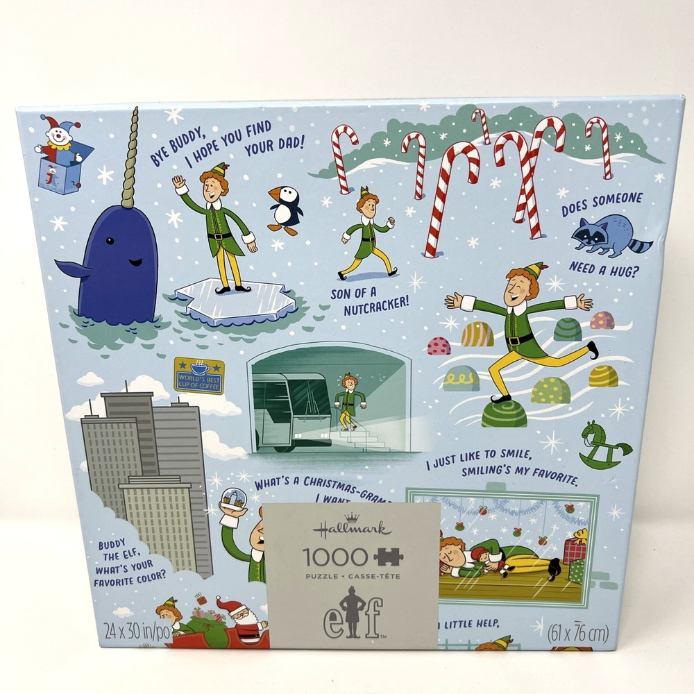 Elf In NYC Movie Puzzle 1000 Piece Hallmark 24x30 in Will Ferrell Buddy
